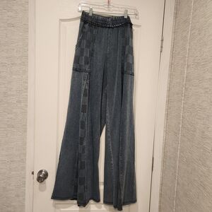 Blakeley Designs Stylish Blue Wide-Leg Women Jean Joggers Size L/XL.BNWOT